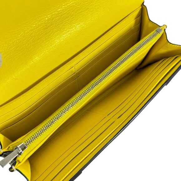 CELINE Taupe Leather Large Flap Multifunction Women's Long Wallet Made in Italy - Picture 7 of 15